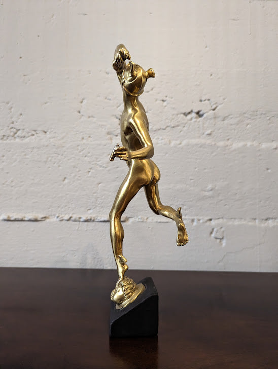 1900s Neoclassical Brass Statue of Mercury