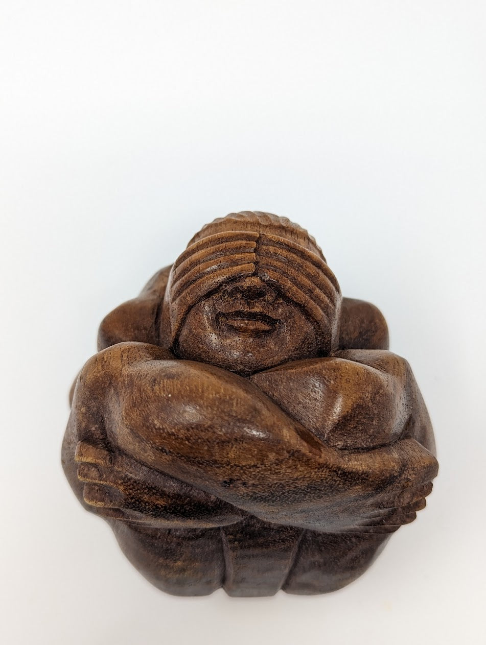 Vintage Balinese Rosewood Statue | The Weeping Buddha