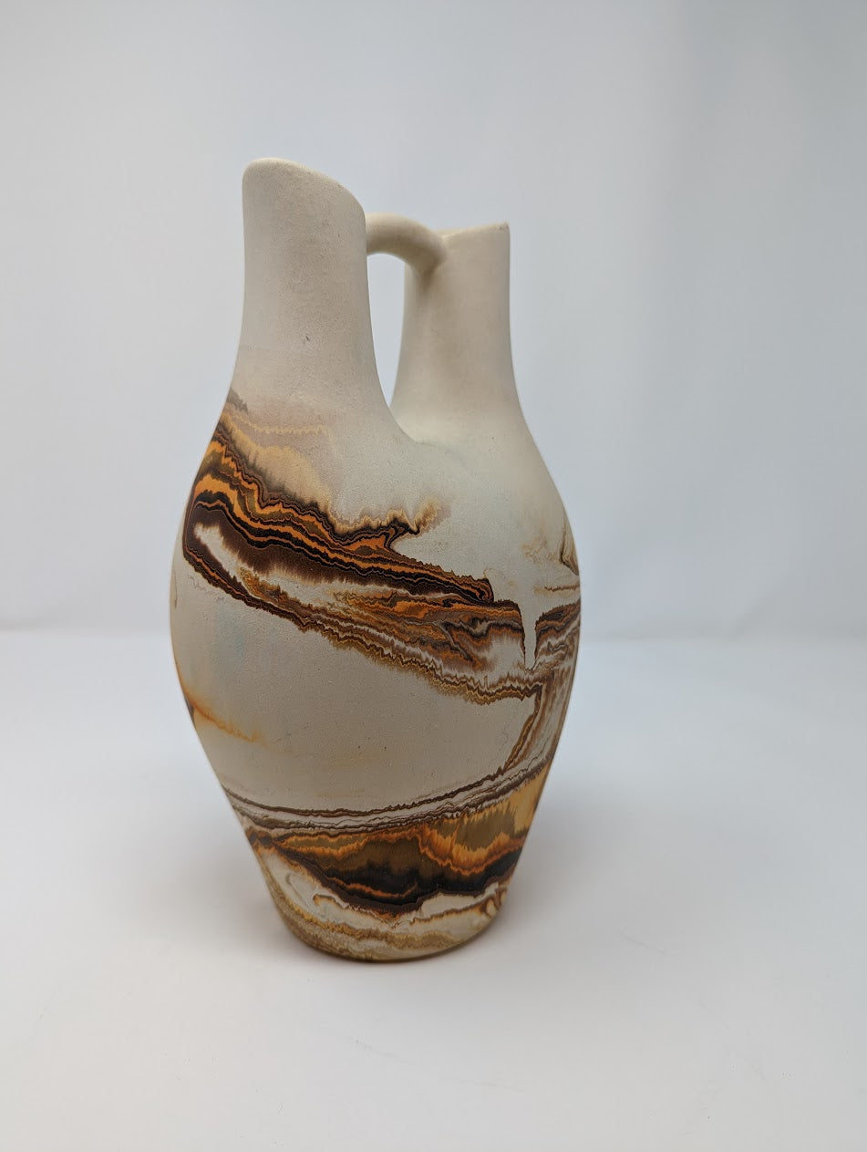 Vintage Nemadji Double Spouted Pottery Wedding Vase