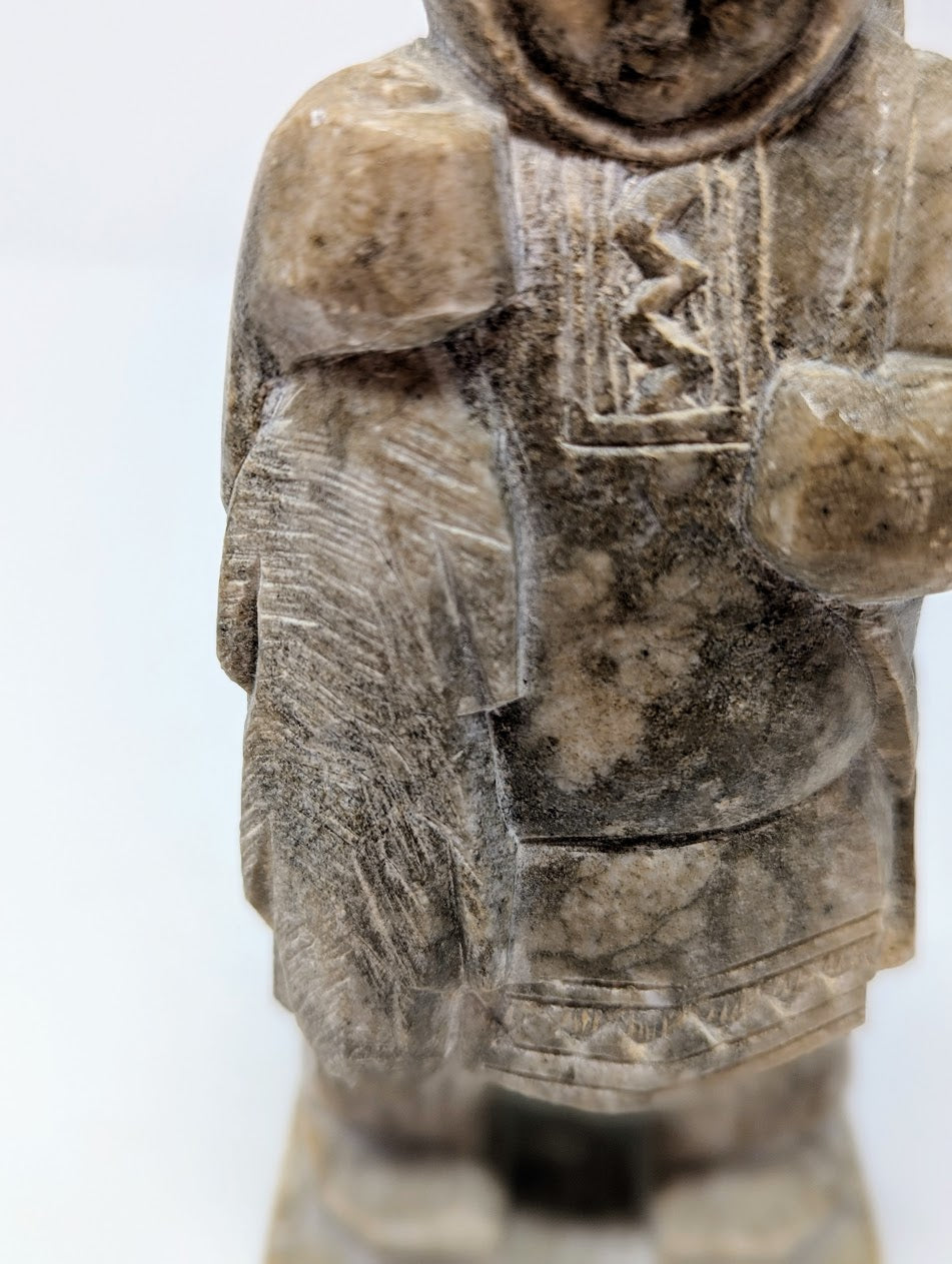Vintage Hand-Carved Stone Sculpture Eskimo/Inuit Hunter