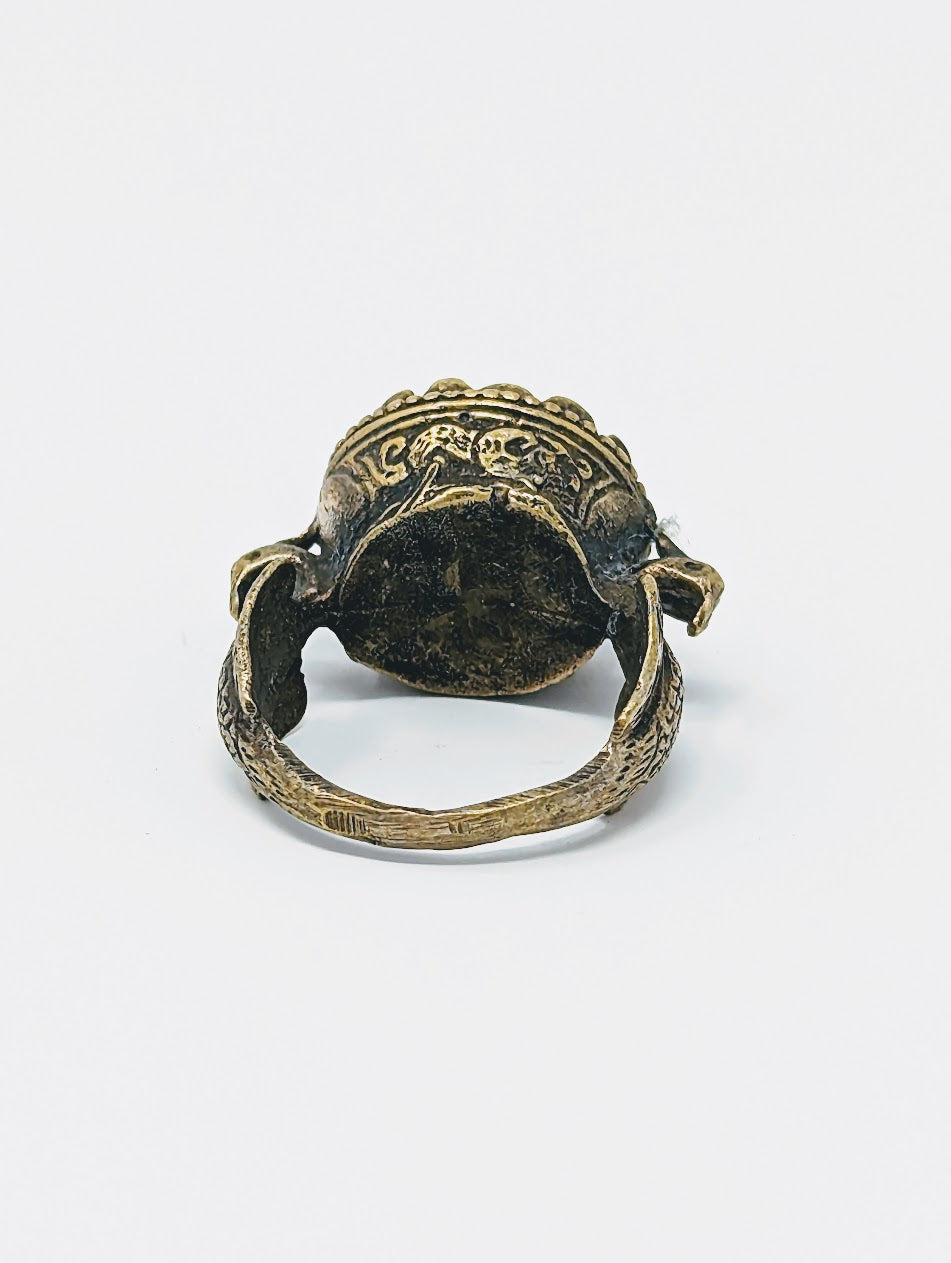 Antique Gold-Gilt Phoenician Ring | Black Glass Center-Stone (c. 300 B.C.)