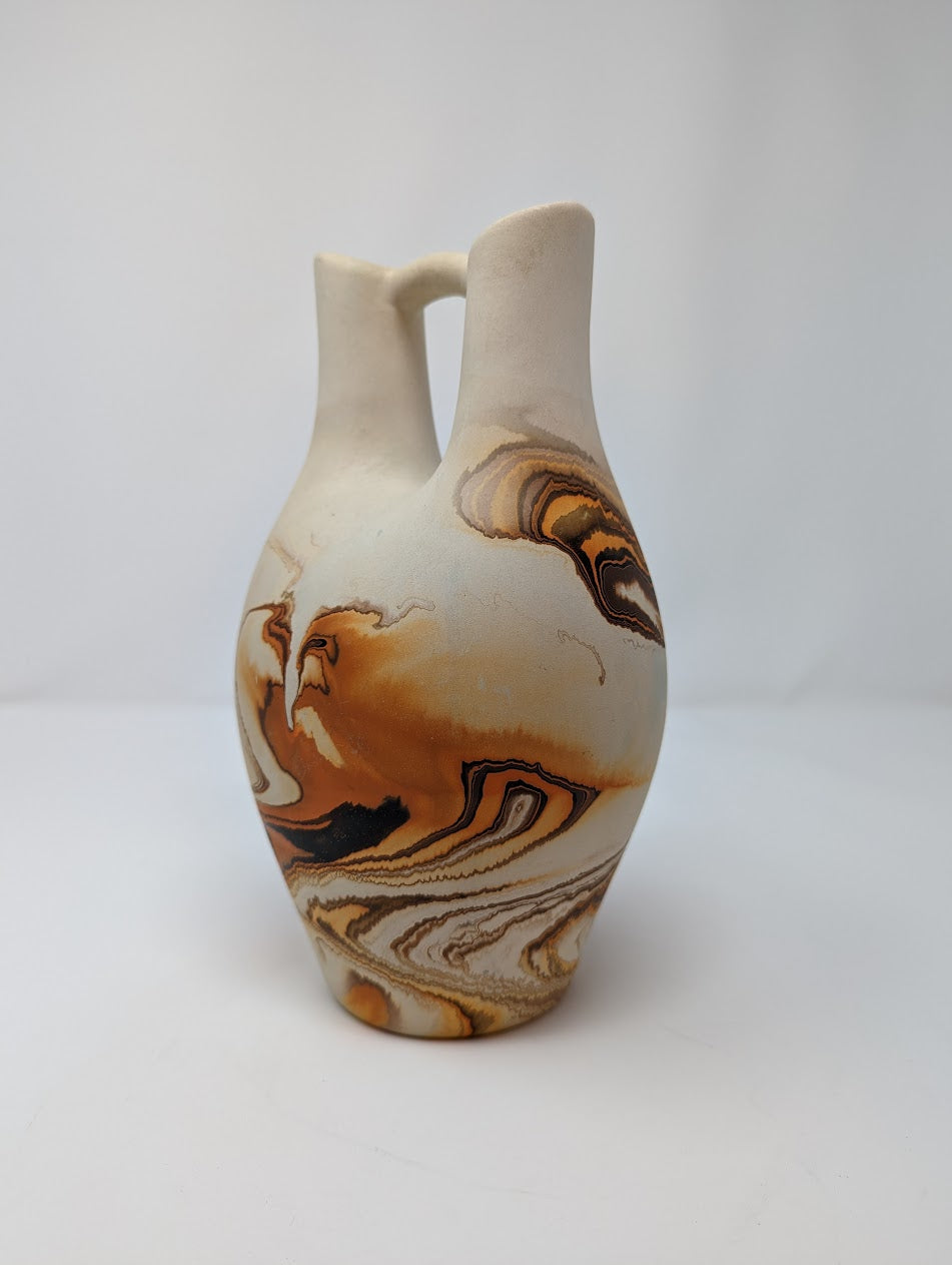 Vintage Nemadji Pottery good Large Authentic Wedding Vase 10