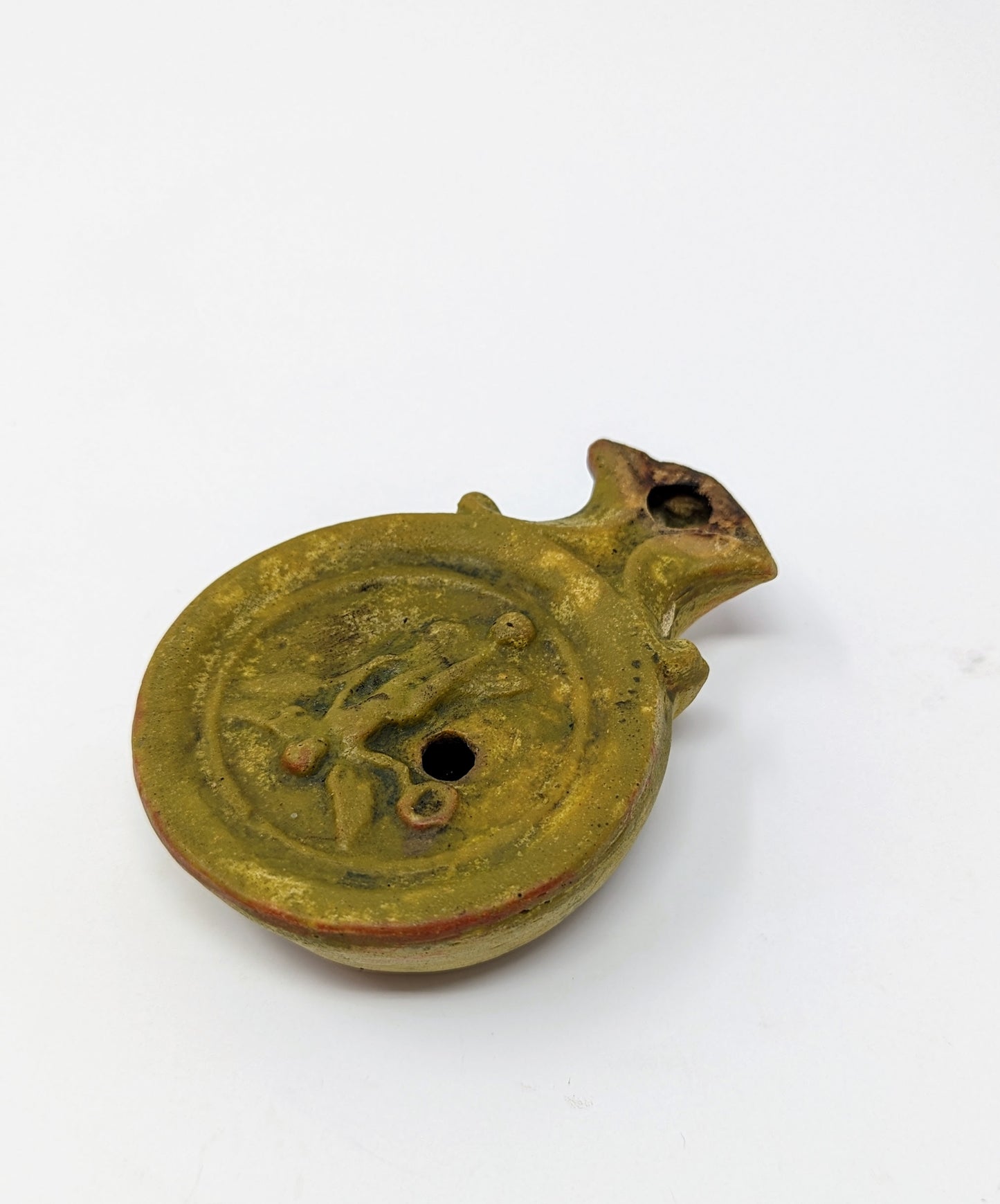 Antique Roman Terracotta Oil Lamp | Winged Goddess Nike