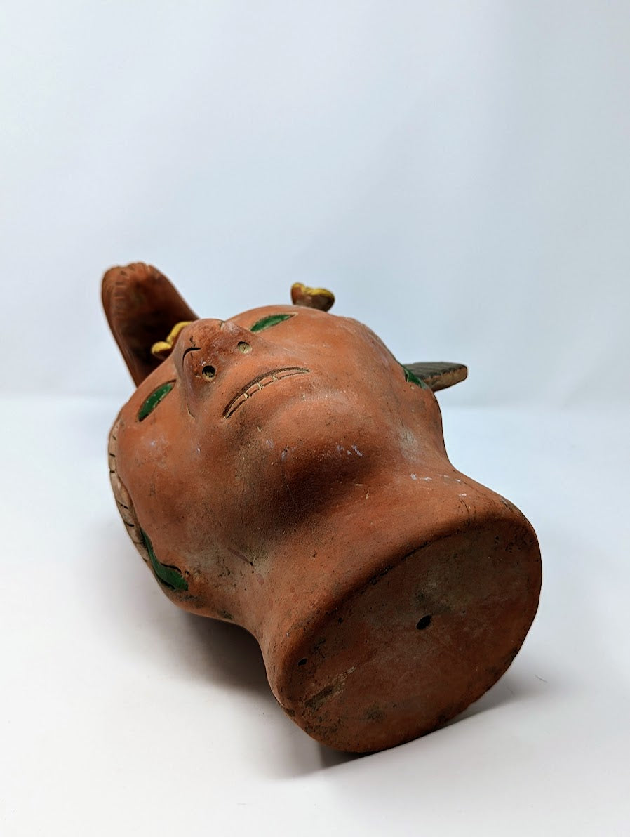 Vintage Mayan Terracotta "Head of King Pacal of Palenque" Sculpture