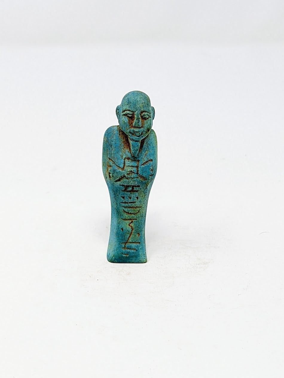 Antique Egyptian Faience Shabti Funerary Figure | Grand Tour Era (c.1780-1920s)