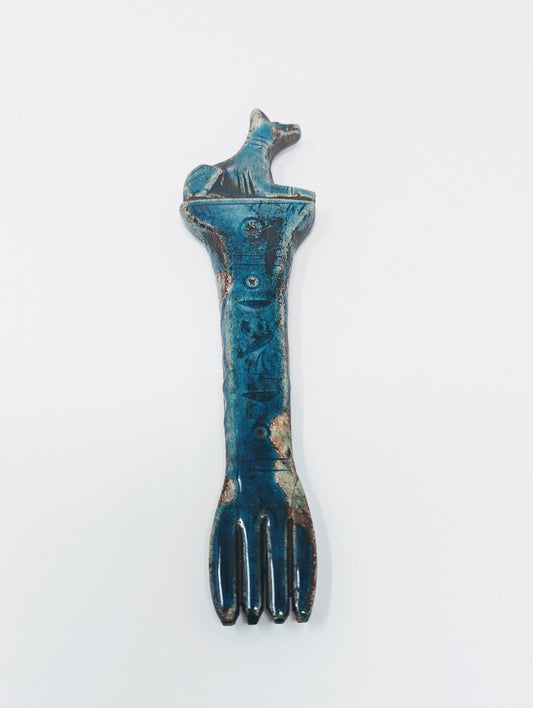 Antique Egyptian Ceremonial "Anubis" Fork | Grand Tour Era (c. 1780-1920s)